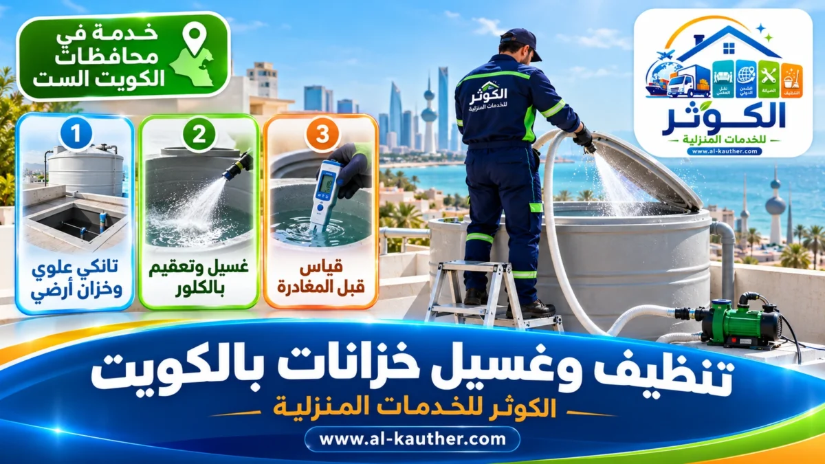 تنظيف وغسيل خزانات بالكويت على سطح بيت