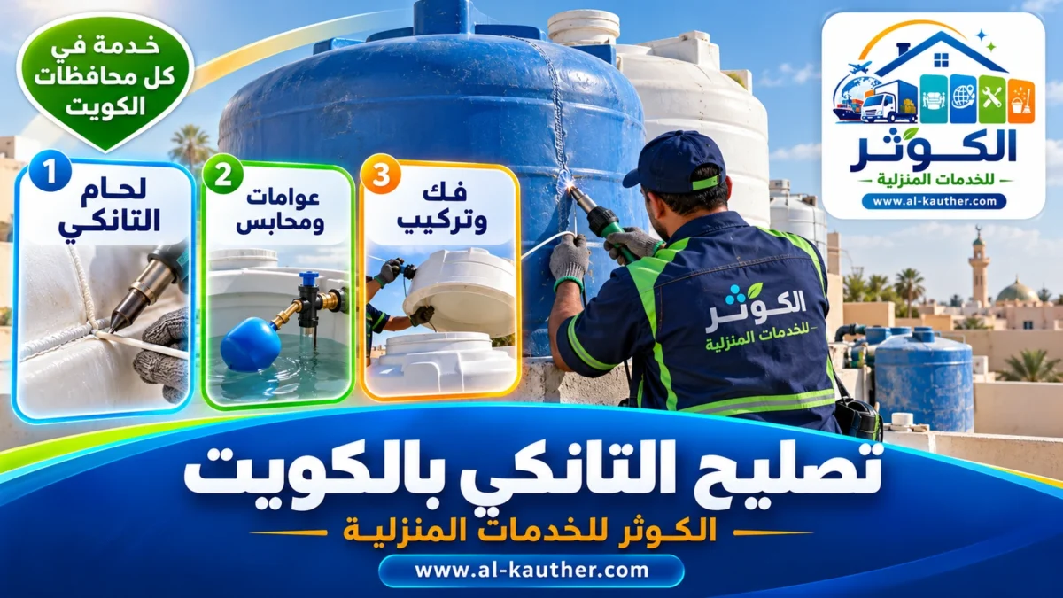 تصليح التانكي بالكويت وفحص خزان علوي على سطح بيت