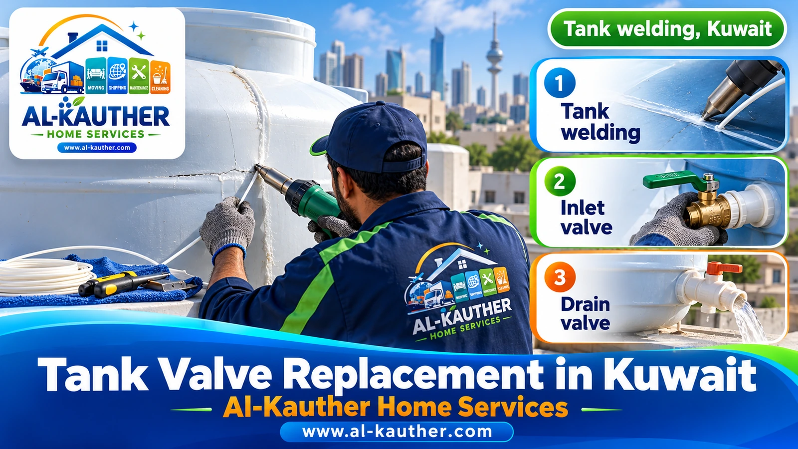 Replacing tank valves and fittings in Kuwait