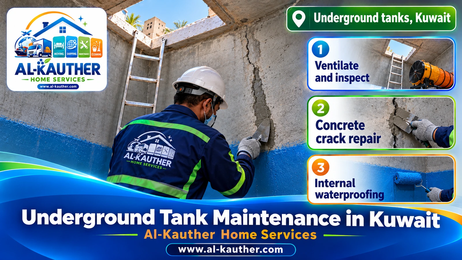 Underground water tank maintenance in Kuwait