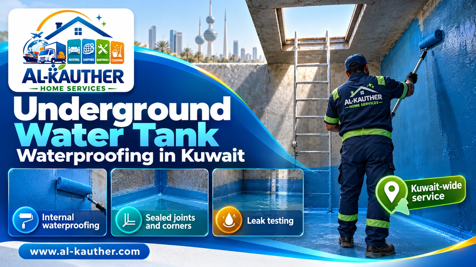 Thermal insulation of a rooftop water tank in Kuwait