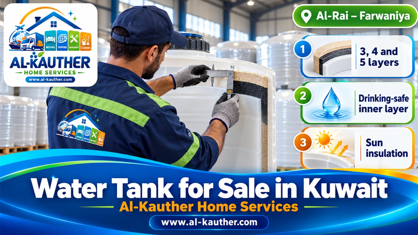 Checking the wall thickness of a multi-layer tank in Kuwait