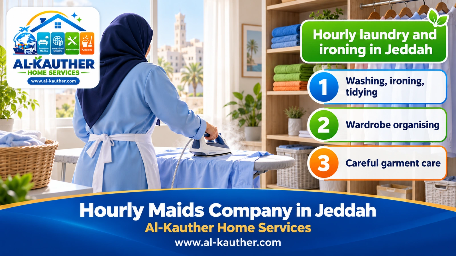 Hourly laundry and ironing in Jeddah