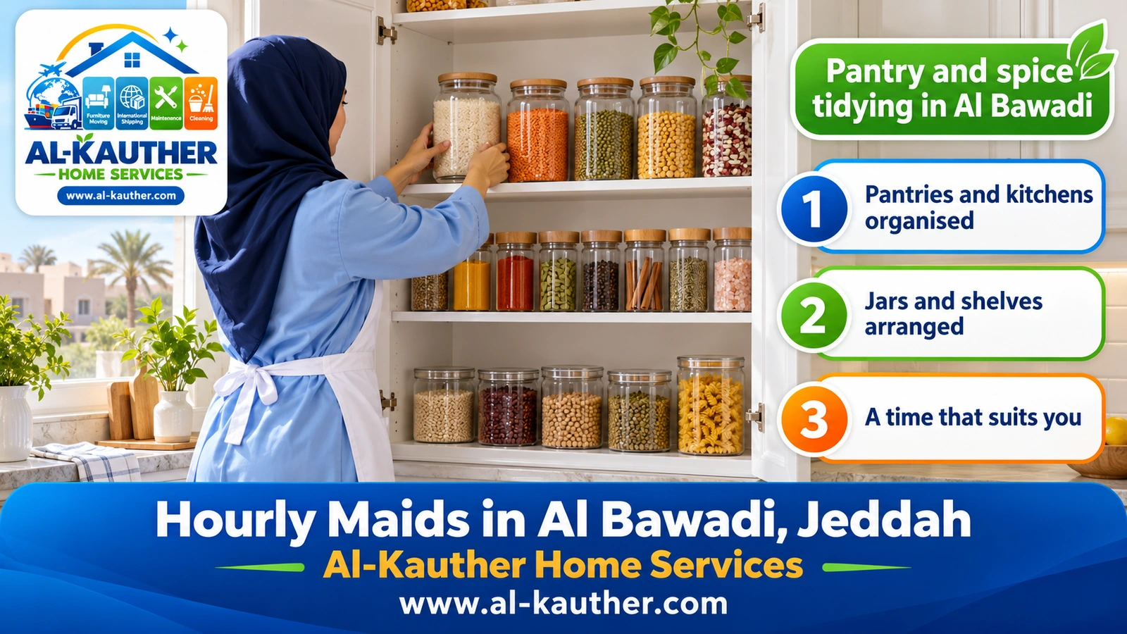 Pantry and spice tidying in Al Bawadi