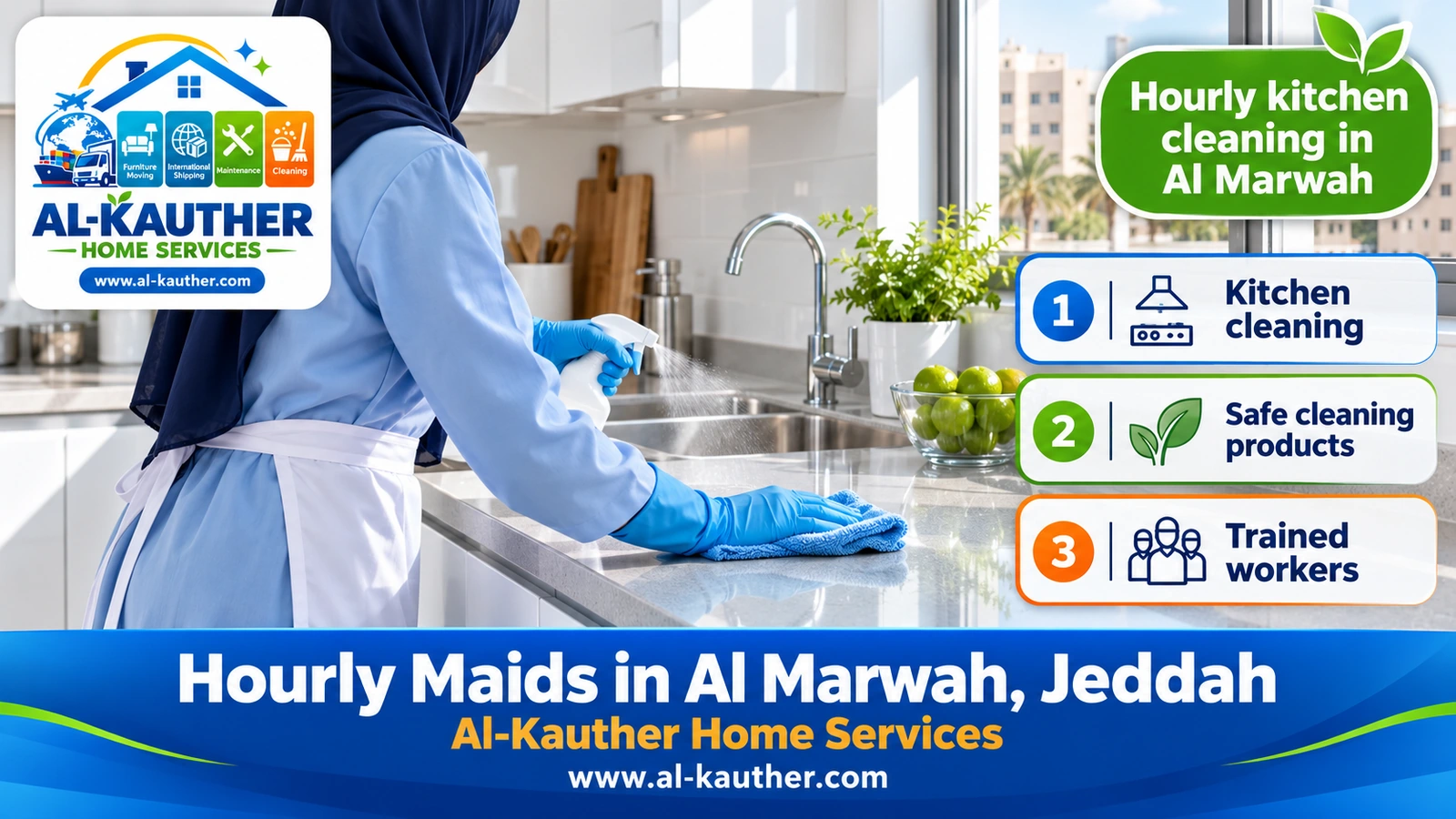 Hourly kitchen cleaning in Al Marwah