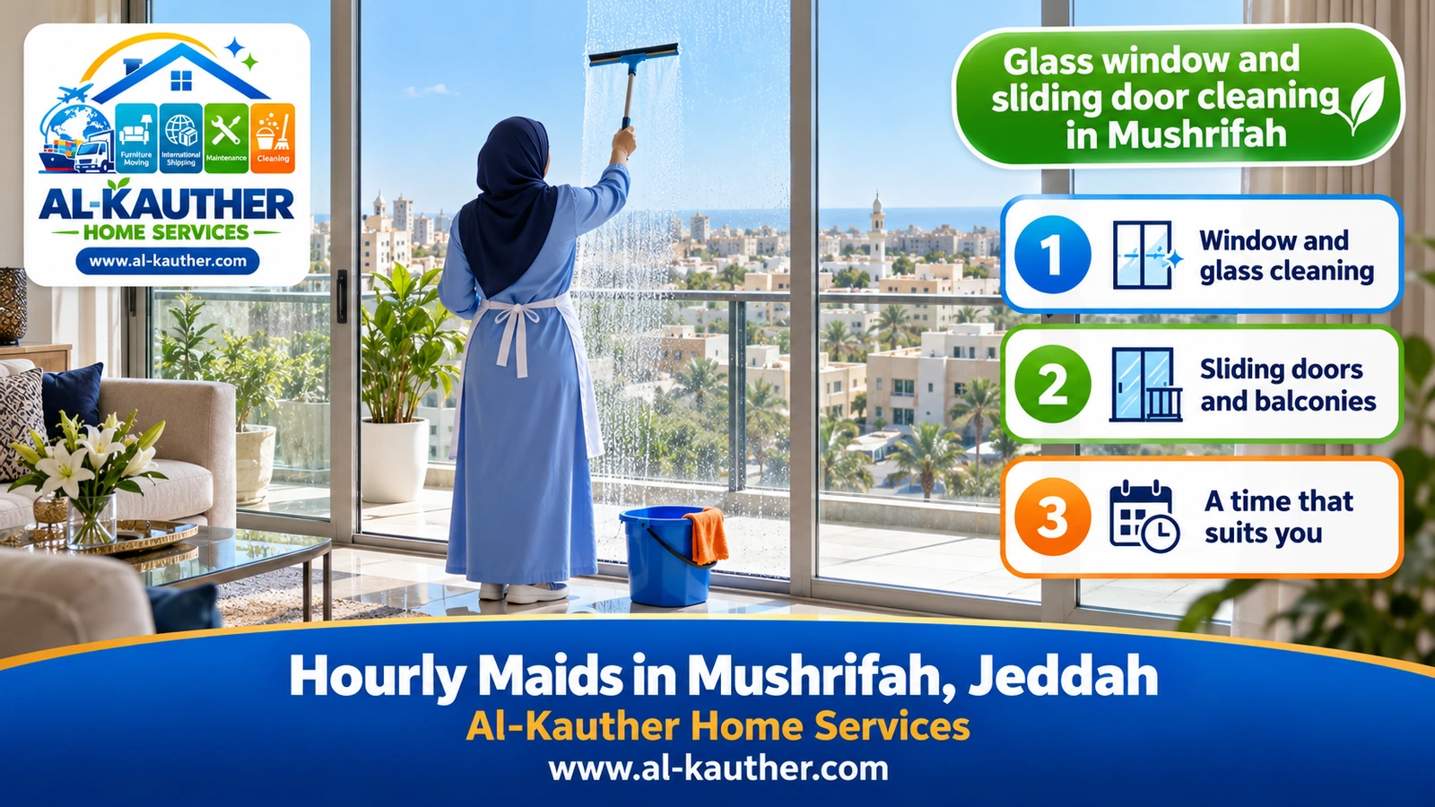 Glass window and sliding door cleaning in Mushrifah