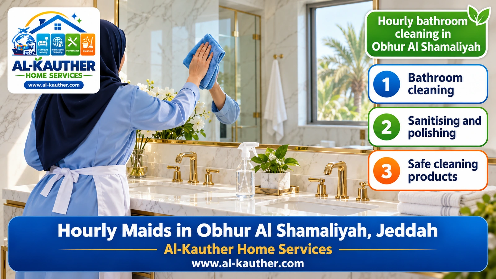 Hourly bathroom cleaning in Obhur Al Shamaliyah
