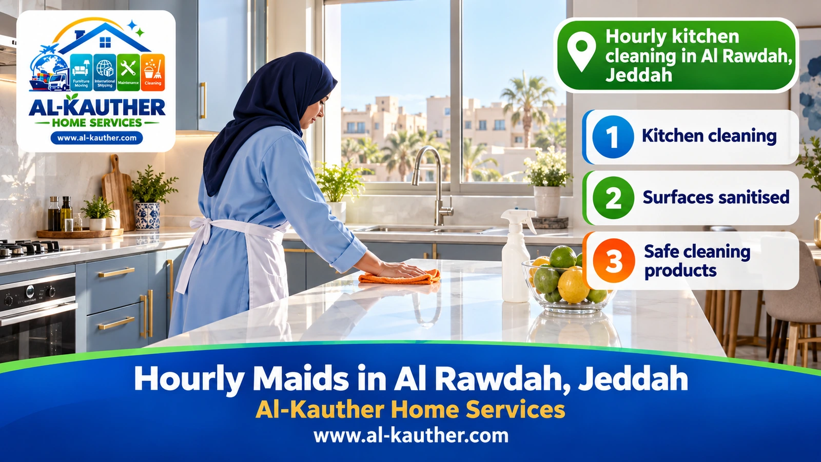 Hourly kitchen cleaning in Al Rawdah, Jeddah