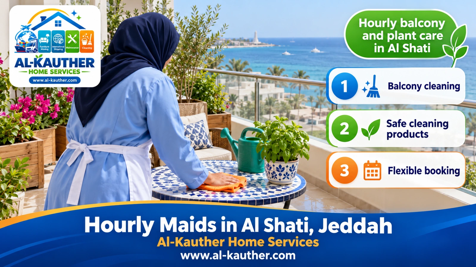 Hourly balcony and plant care in Al Shati