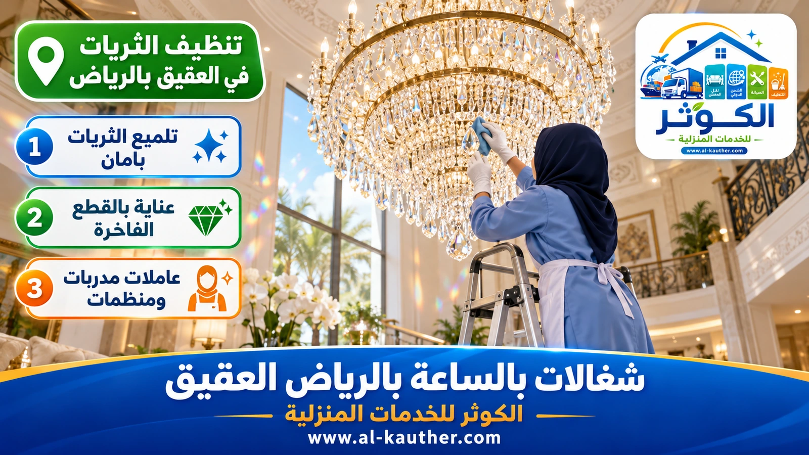 تنظيف الثريات في العقيق بالرياض