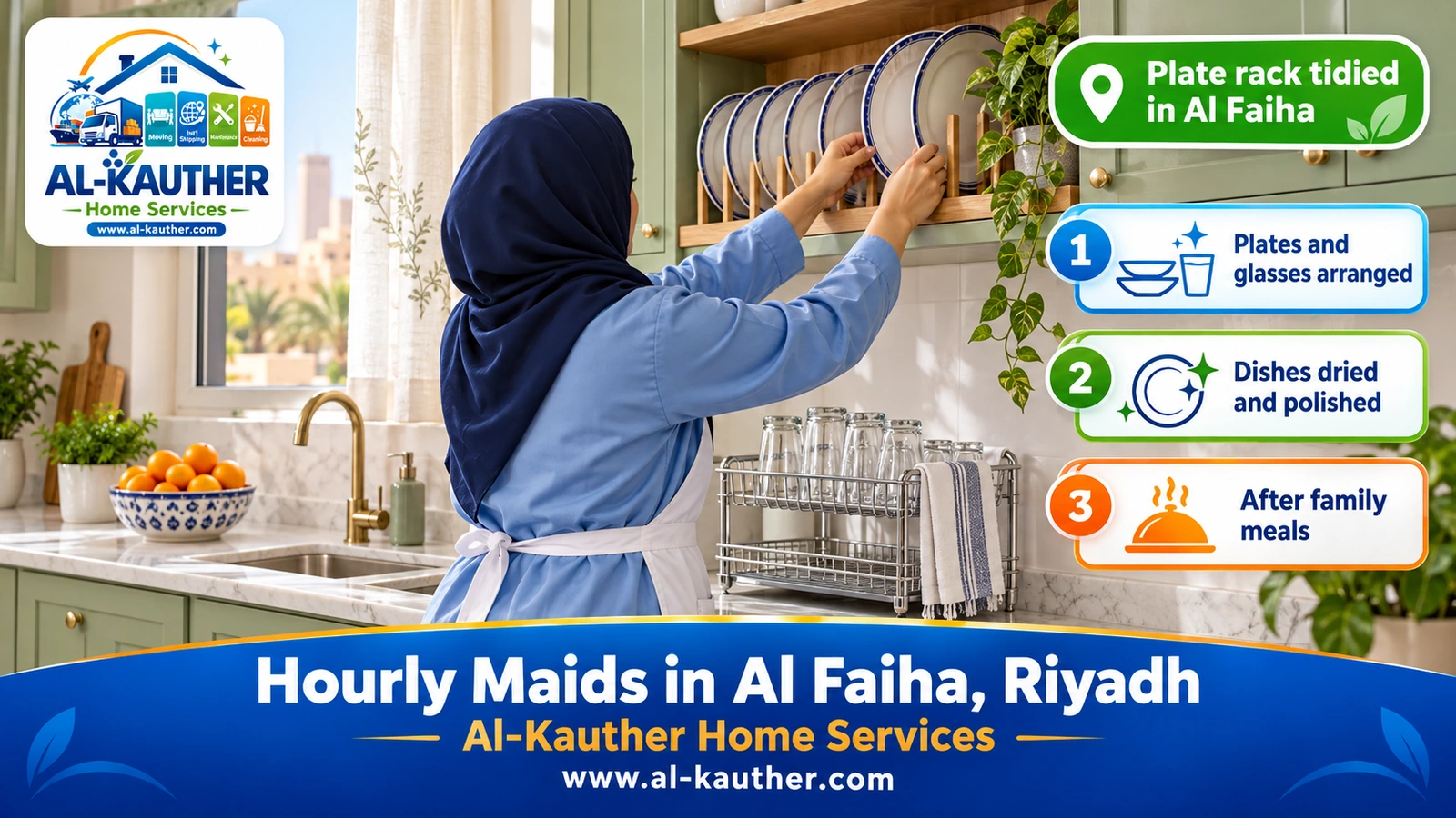 Plate rack tidied in Al Faiha