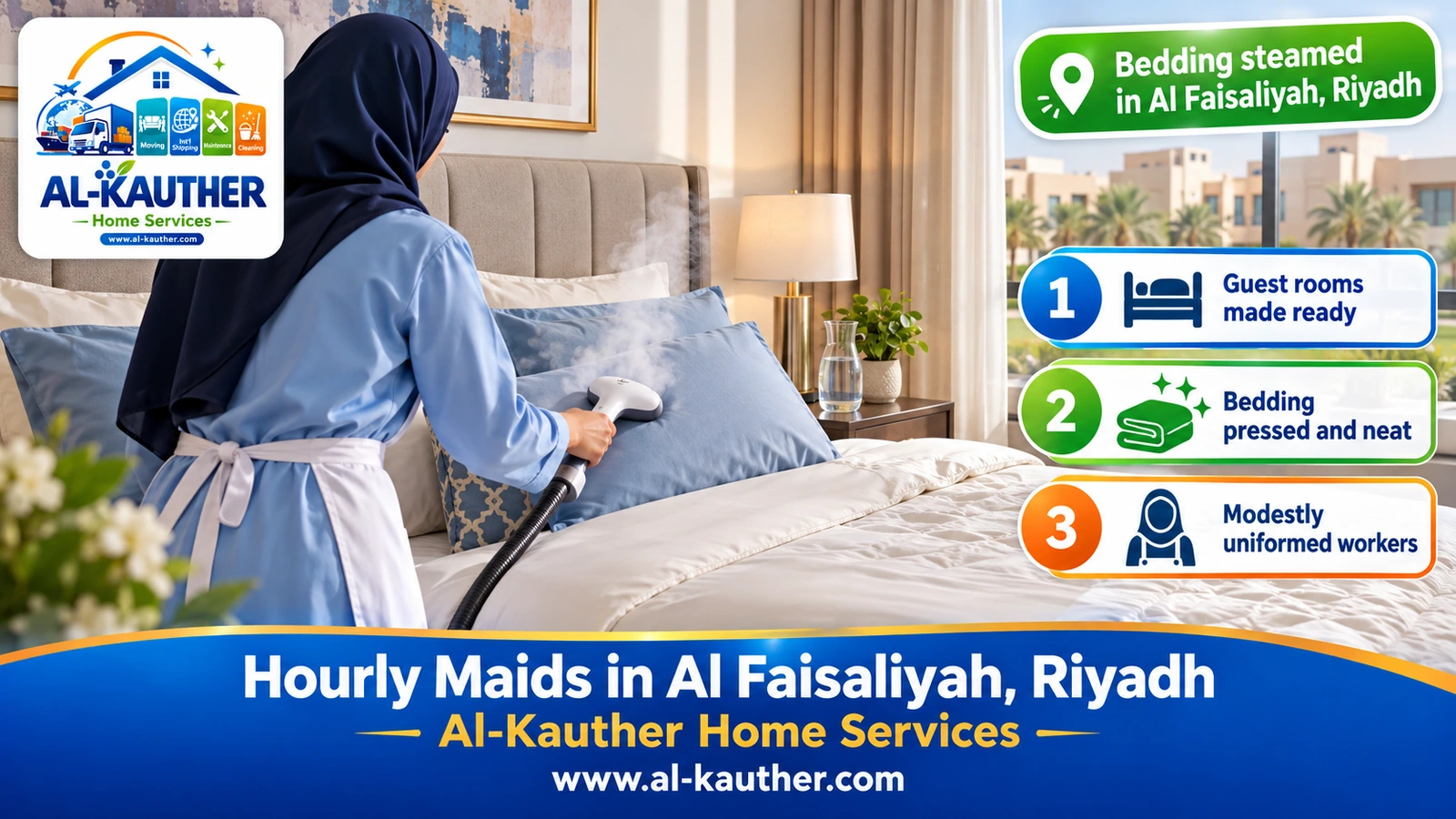 Bedding steamed in Al Faisaliyah, Riyadh