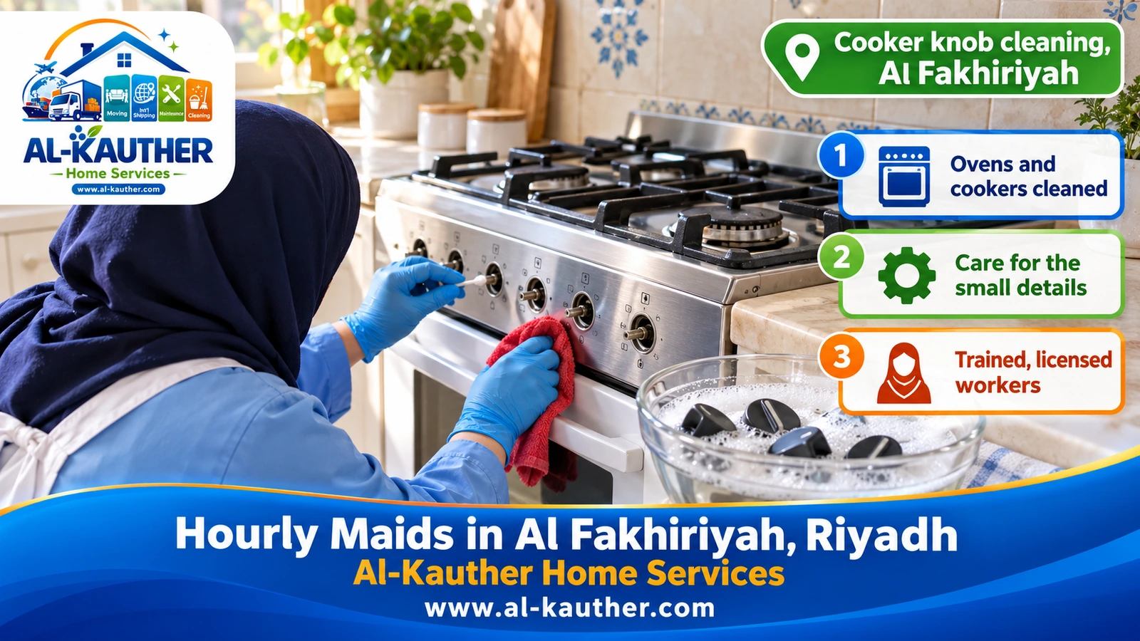 Cooker knob cleaning, Al Fakhiriyah