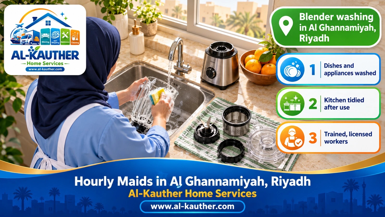 Blender washing in Al Ghannamiyah, Riyadh
