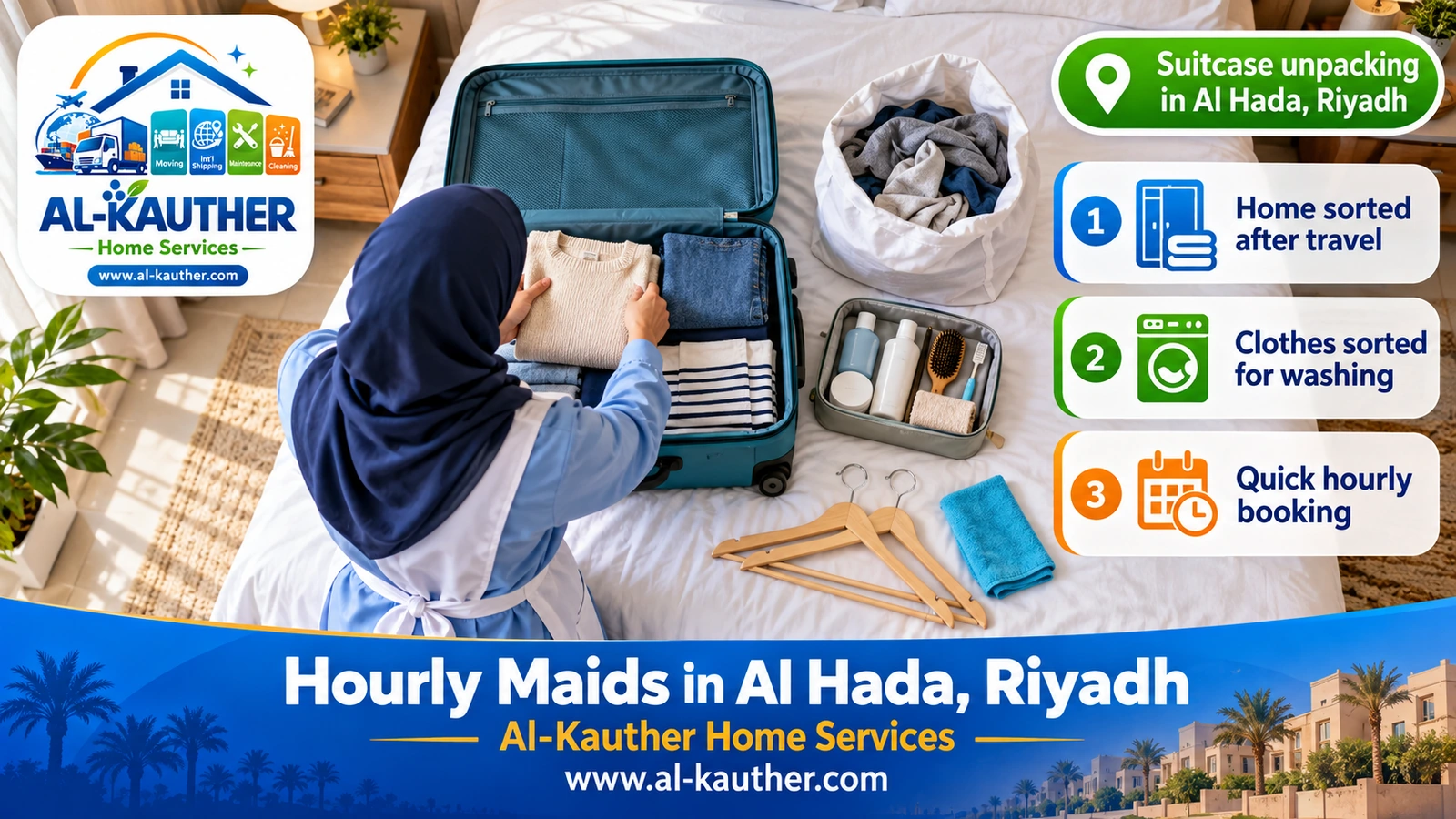 Suitcase unpacking in Al Hada, Riyadh
