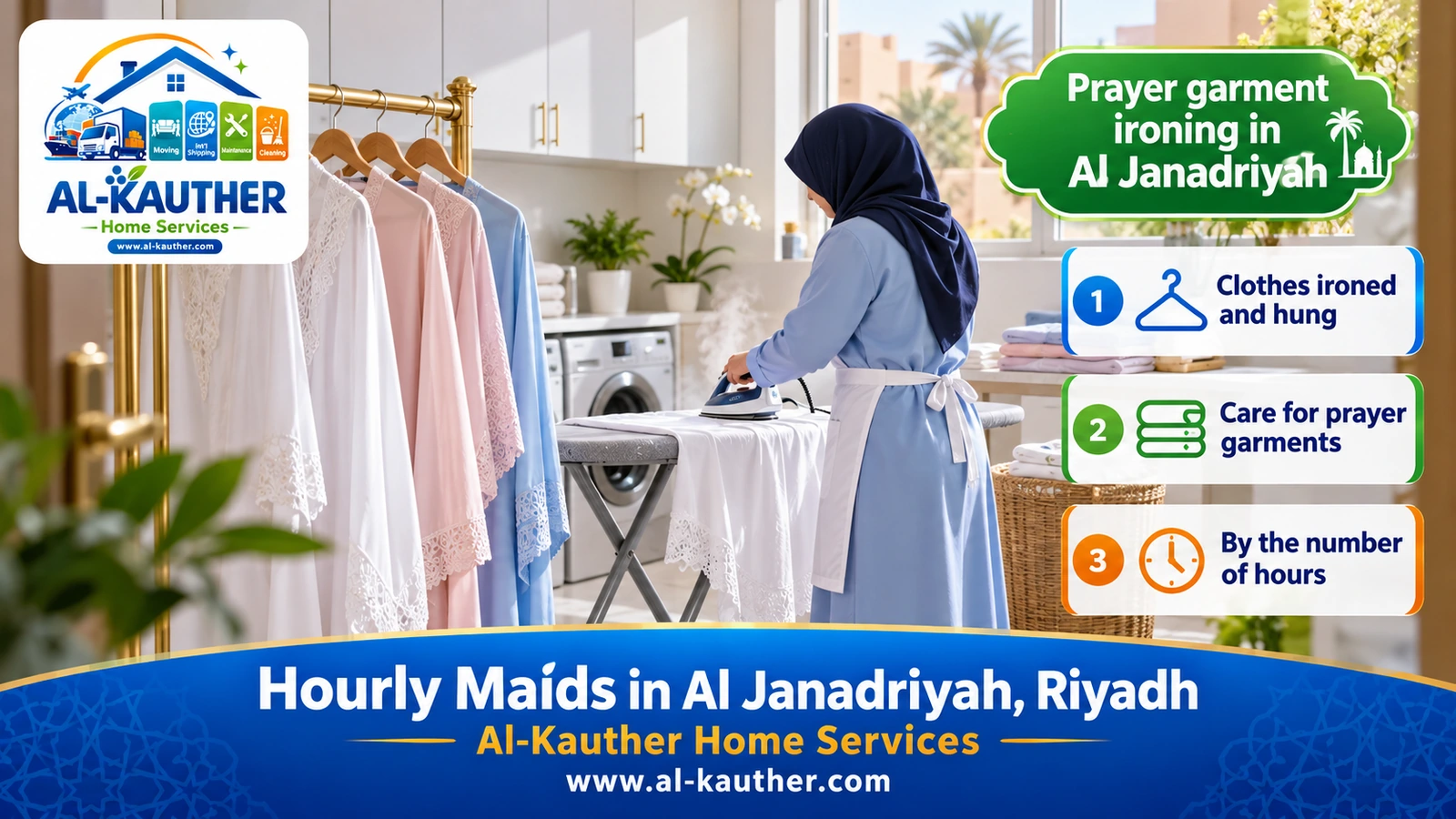 Prayer garment ironing in Al Janadriyah
