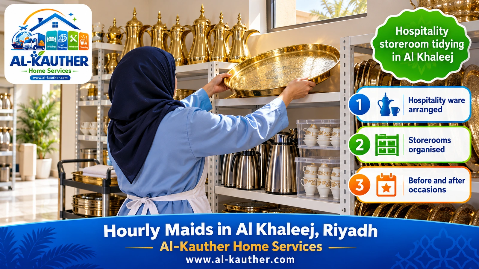 Hospitality storeroom tidying in Al Khaleej