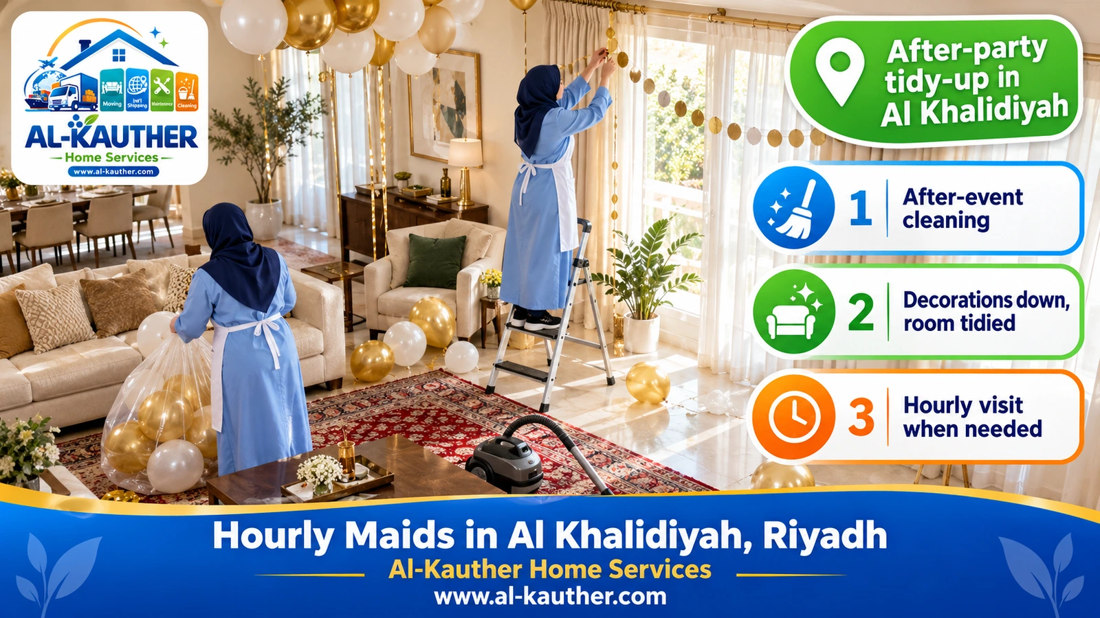 After-party tidy-up in Al Khalidiyah