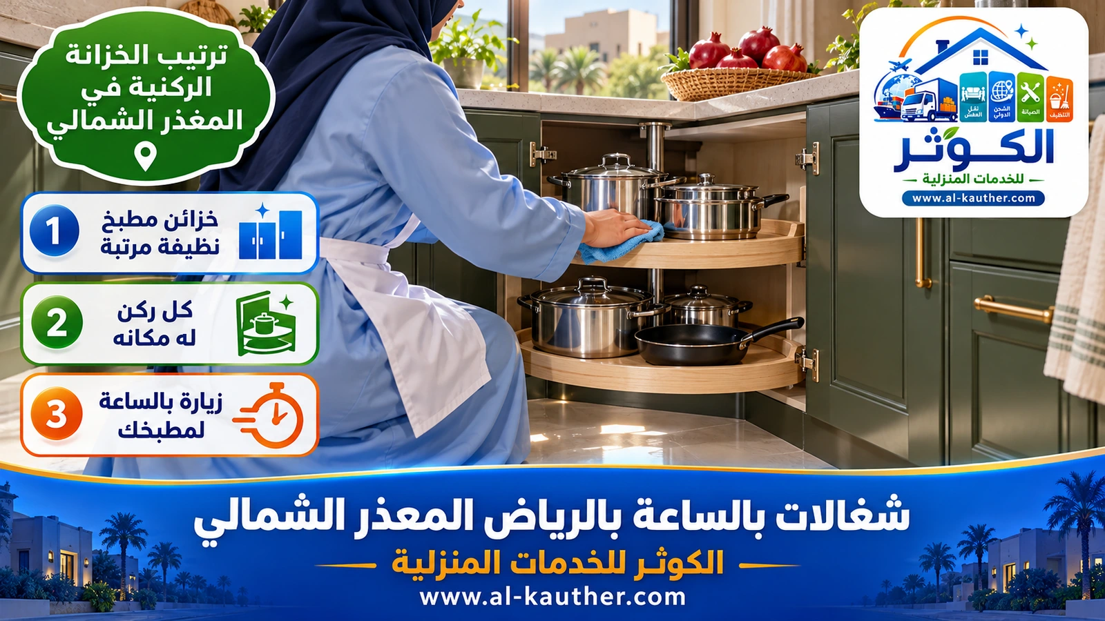ترتيب الخزانة الركنية في المعذر الشمالي