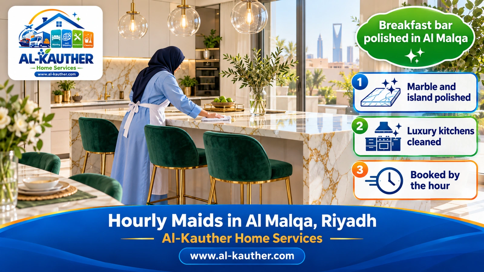 Breakfast bar polished in Al Malqa