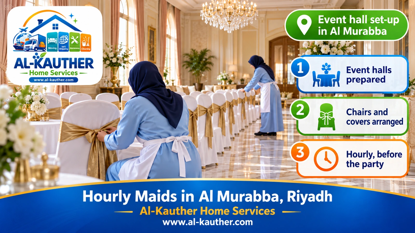 Event hall set-up in Al Murabba