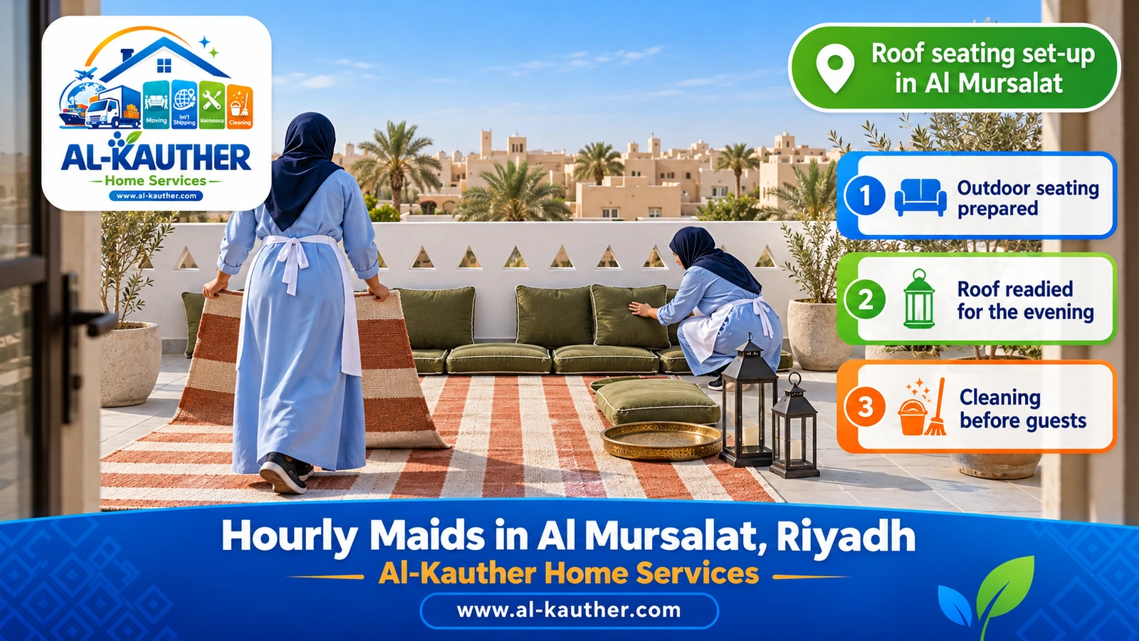 Roof seating set-up in Al Mursalat