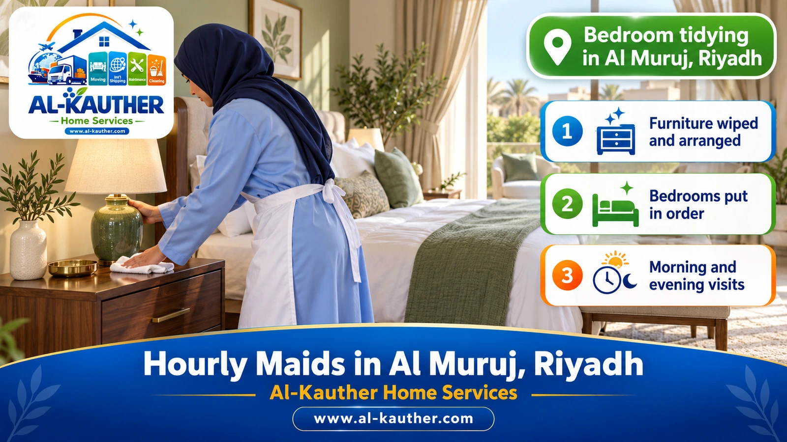 Bedroom tidying in Al Muruj, Riyadh