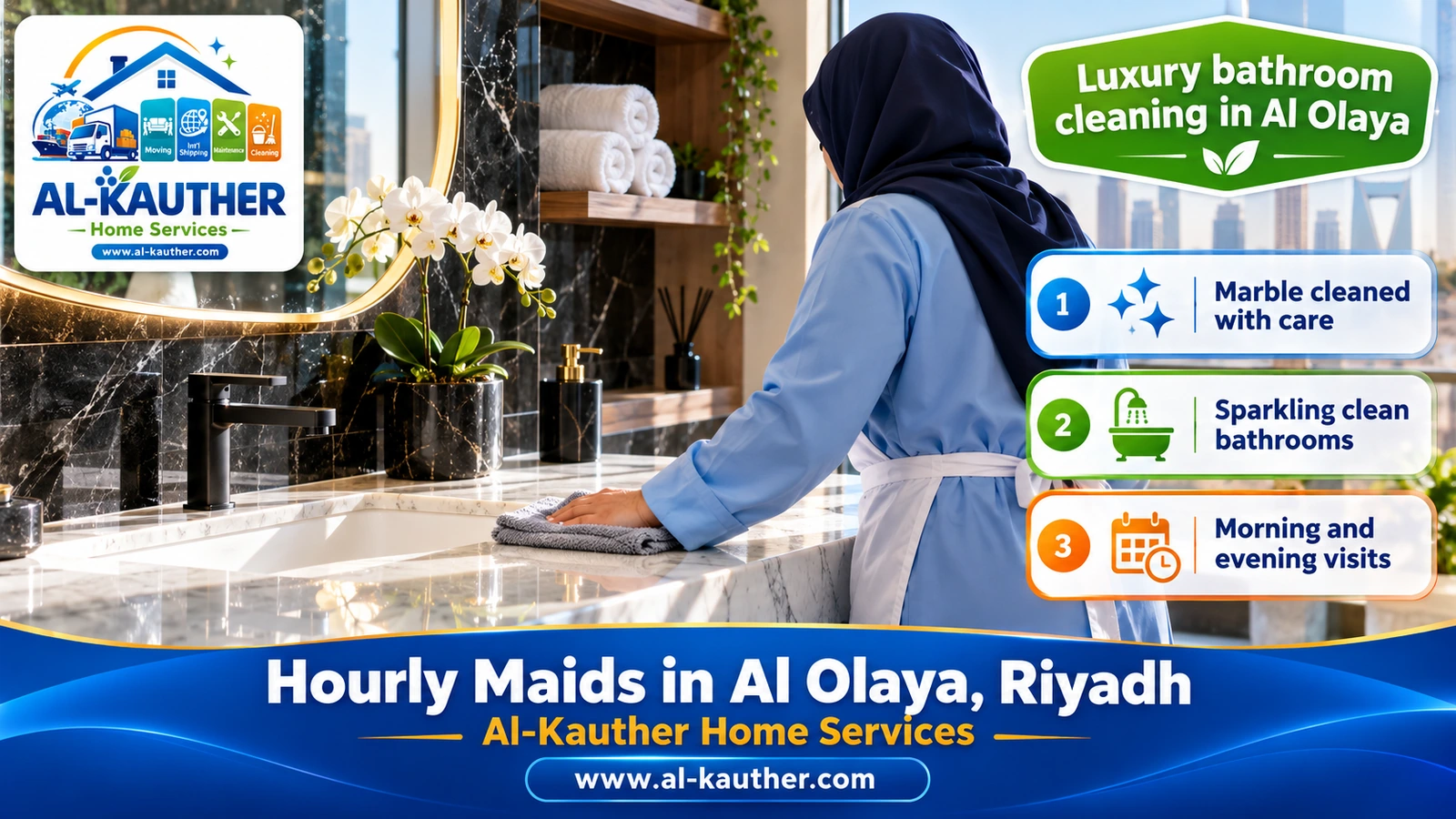 Luxury bathroom cleaning in Al Olaya