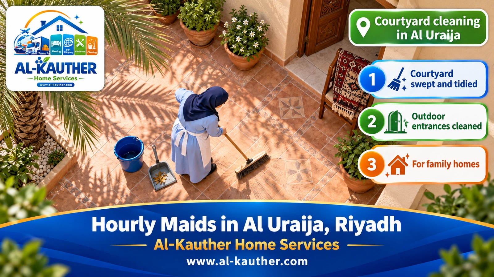 Courtyard cleaning in Al Uraija