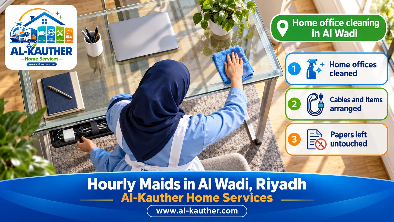 Home office cleaning in Al Wadi