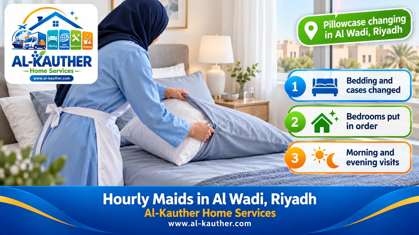 Pillowcase changing in Al Wadi, Riyadh