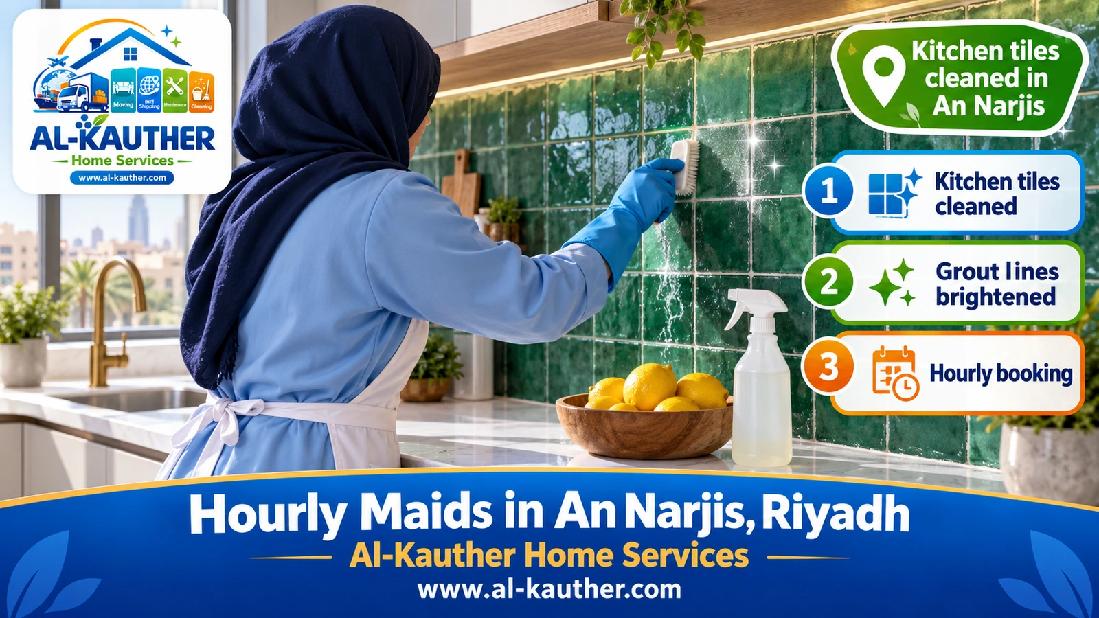 Kitchen tiles cleaned in An Narjis