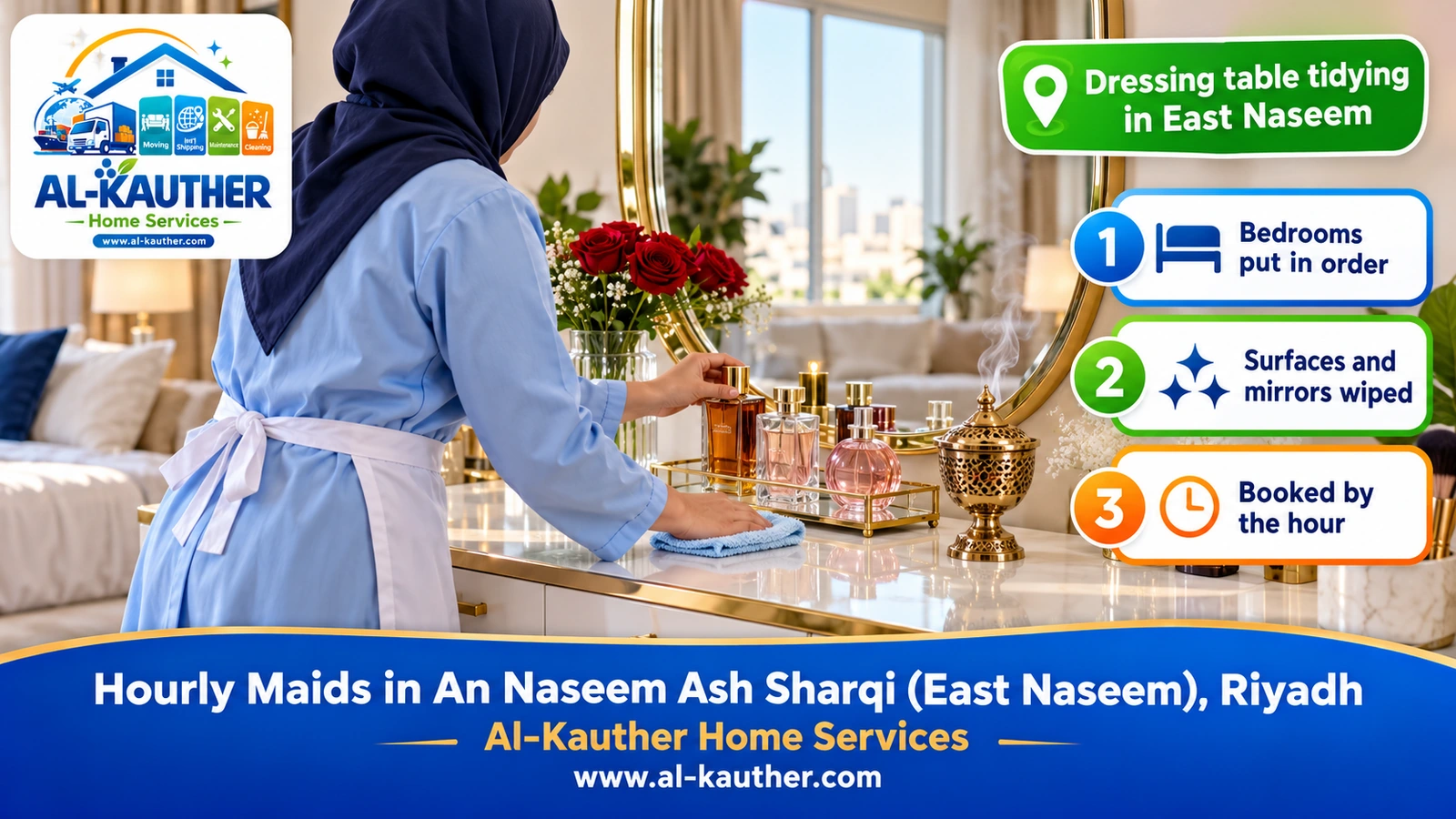 Dressing table tidying in East Naseem