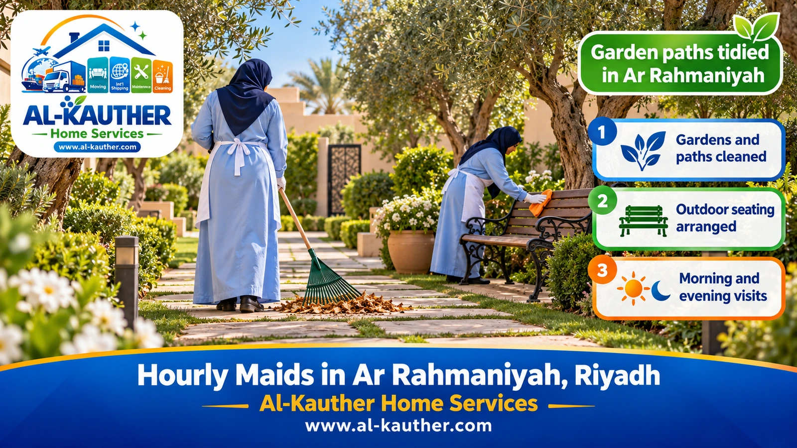 Garden paths tidied in Ar Rahmaniyah
