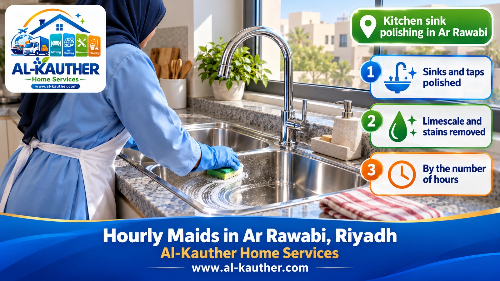 Kitchen sink polishing in Ar Rawabi