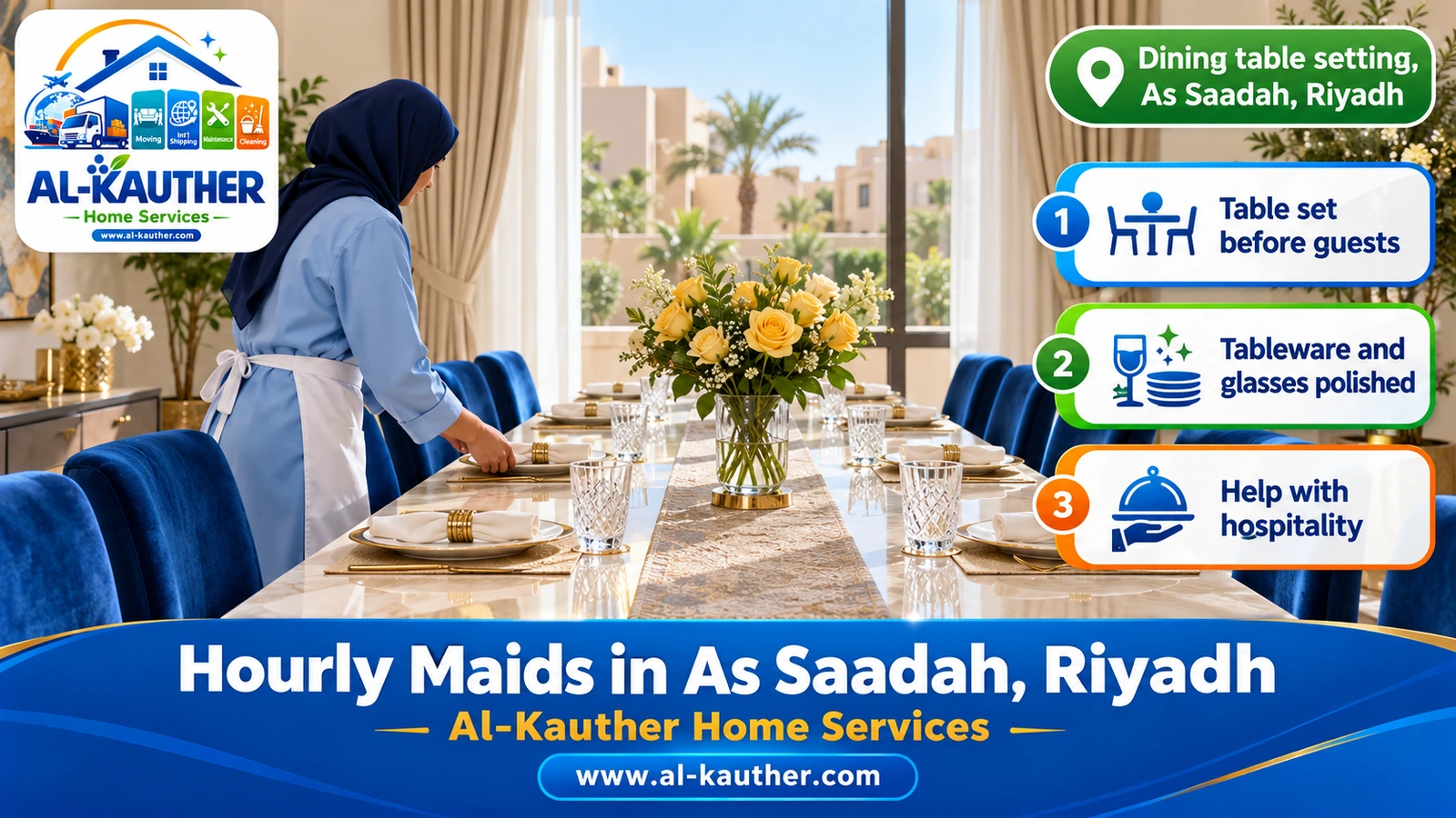 Dining table setting, As Saadah, Riyadh
