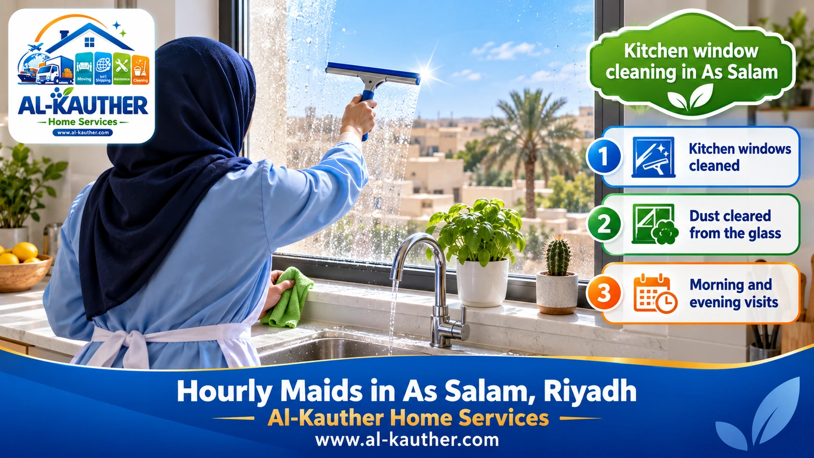 Kitchen window cleaning in As Salam