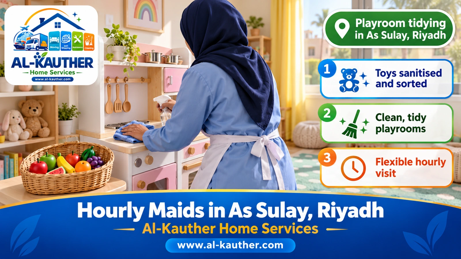 Playroom tidying in As Sulay, Riyadh
