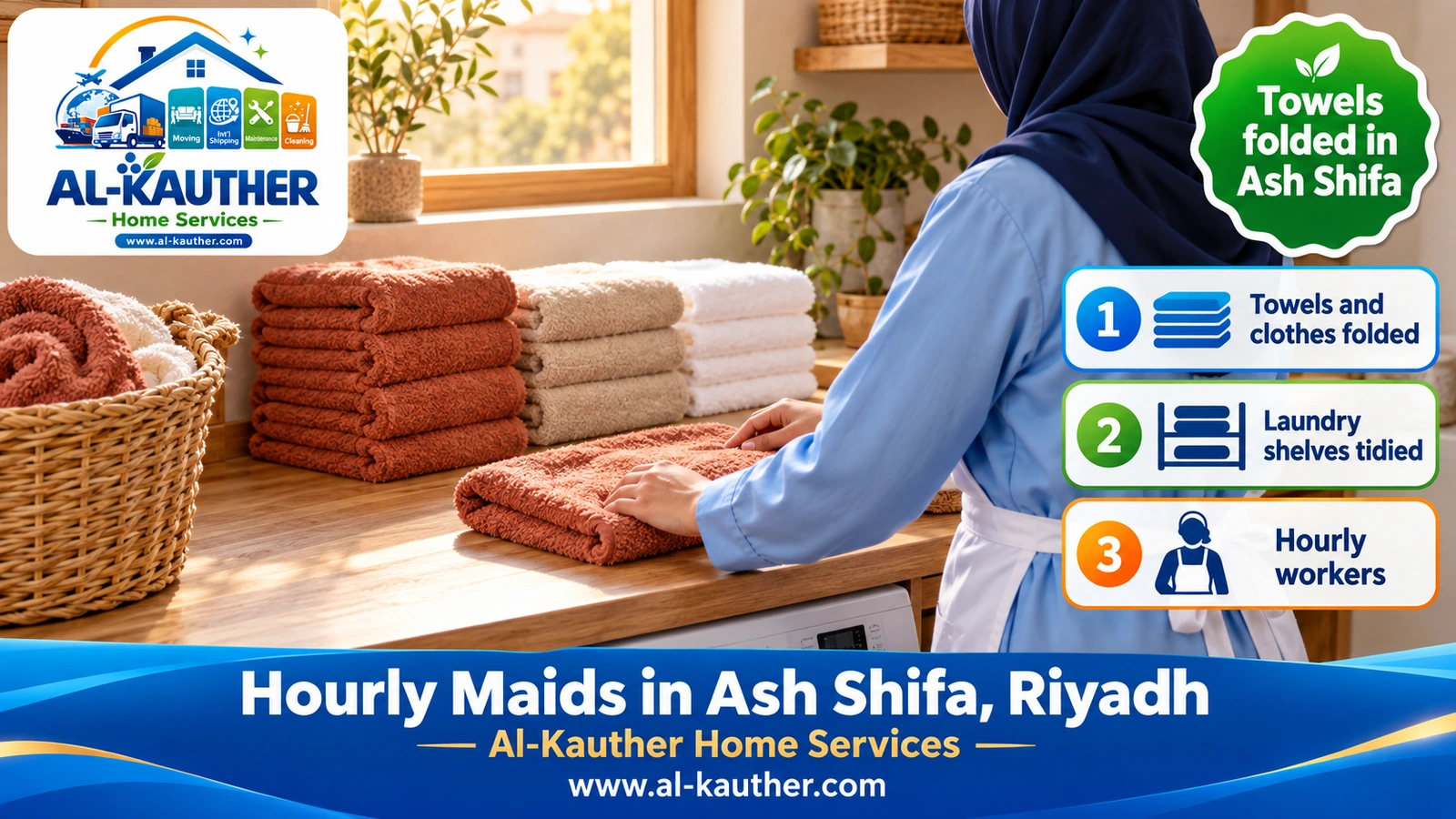 Towels folded in Ash Shifa