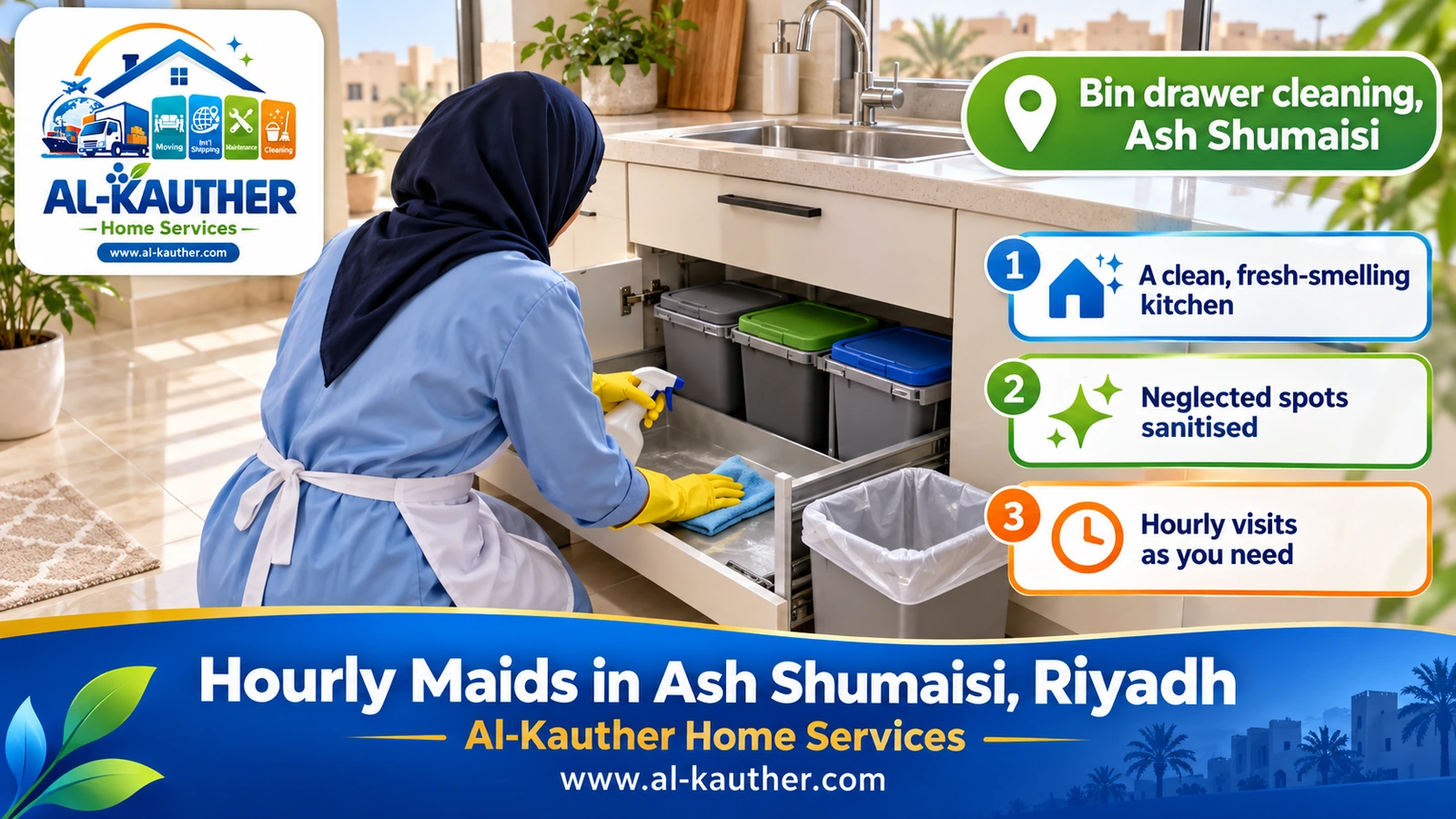 Bin drawer cleaning, Ash Shumaisi