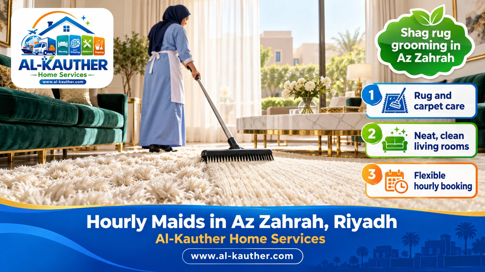 Shag rug grooming in Az Zahrah