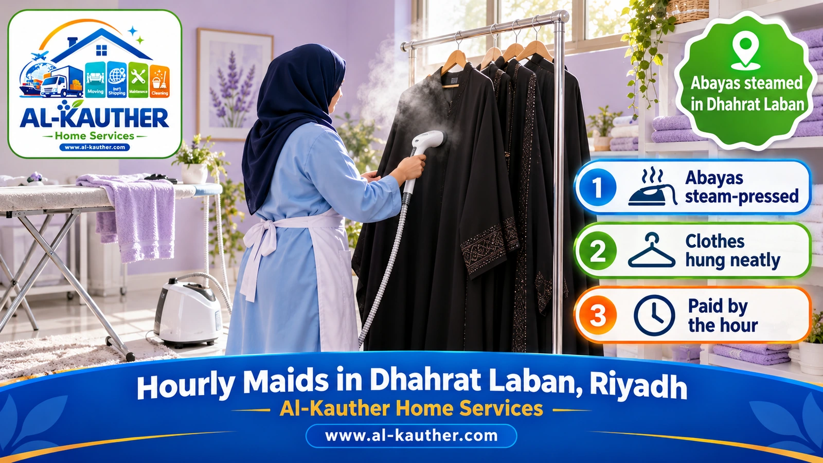 Abayas steamed in Dhahrat Laban