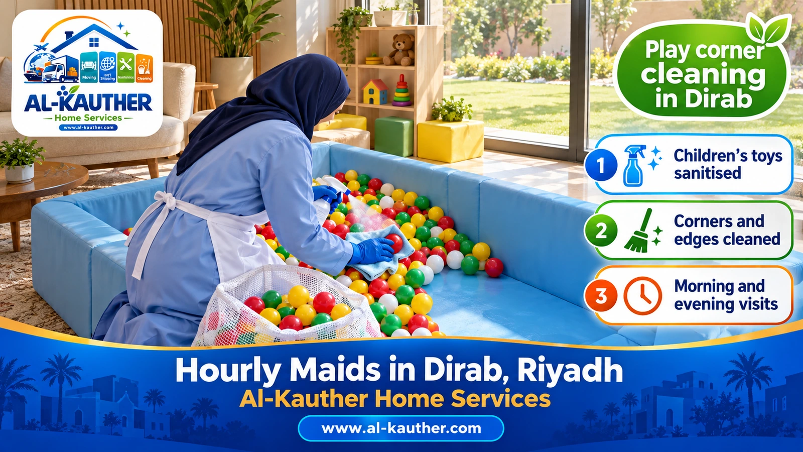 Play corner cleaning in Dirab