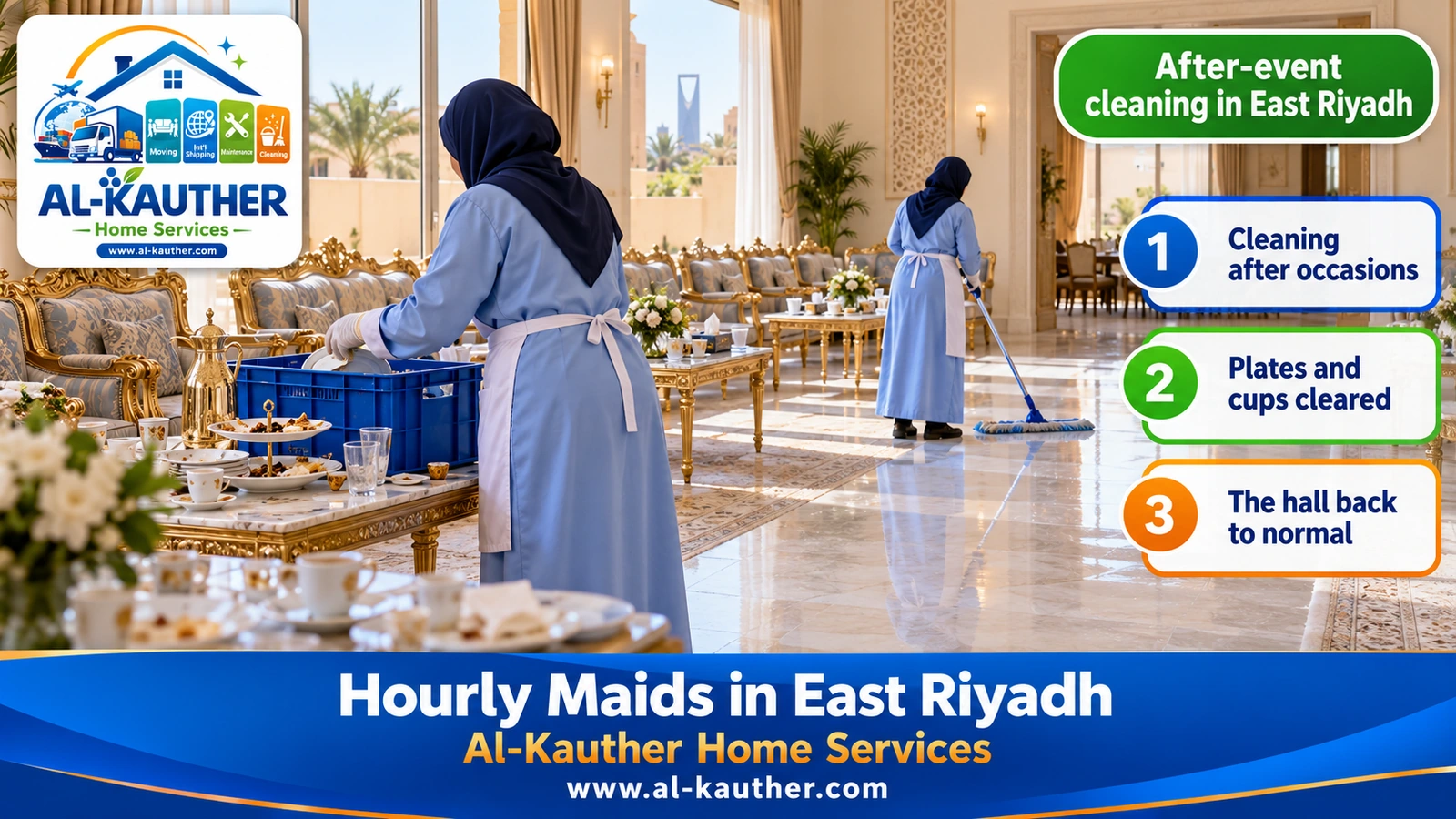 After-event cleaning in East Riyadh