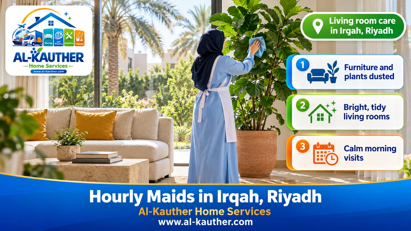 Living room care in Irqah, Riyadh
