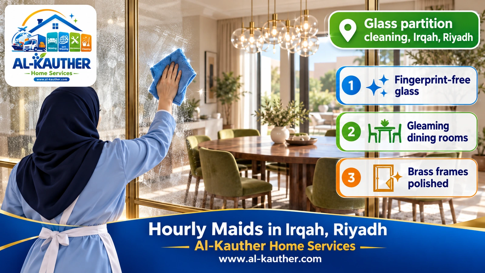 Glass partition cleaning, Irqah, Riyadh