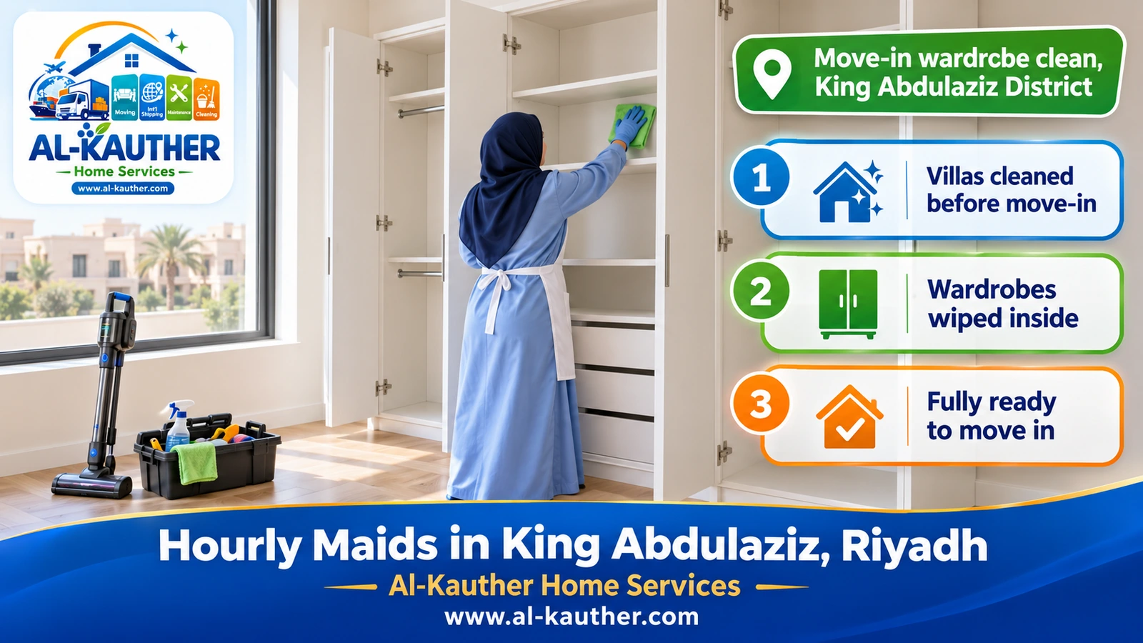 Move-in wardrobe clean, King Abdulaziz District