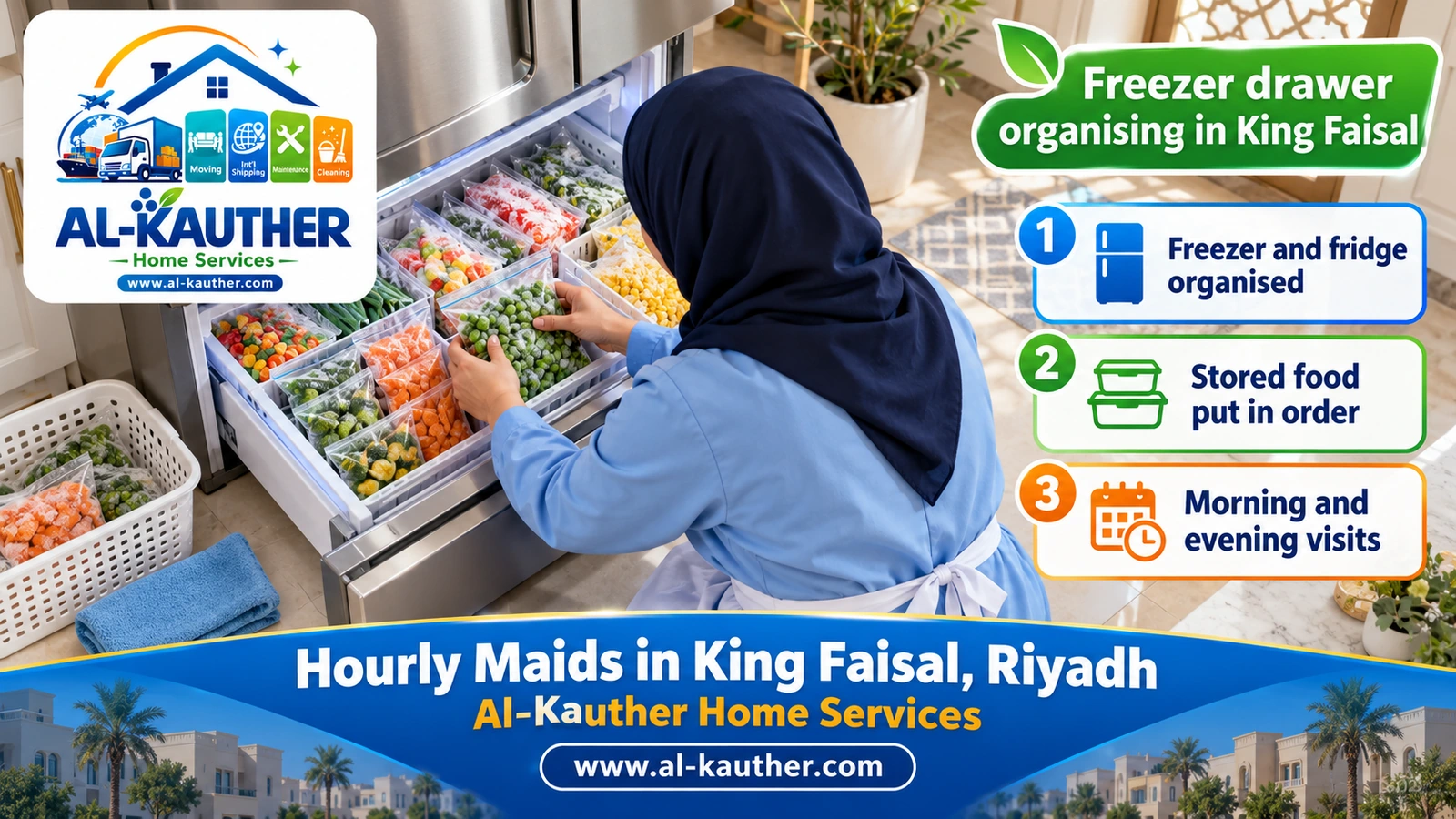 Freezer drawer organising in King Faisal