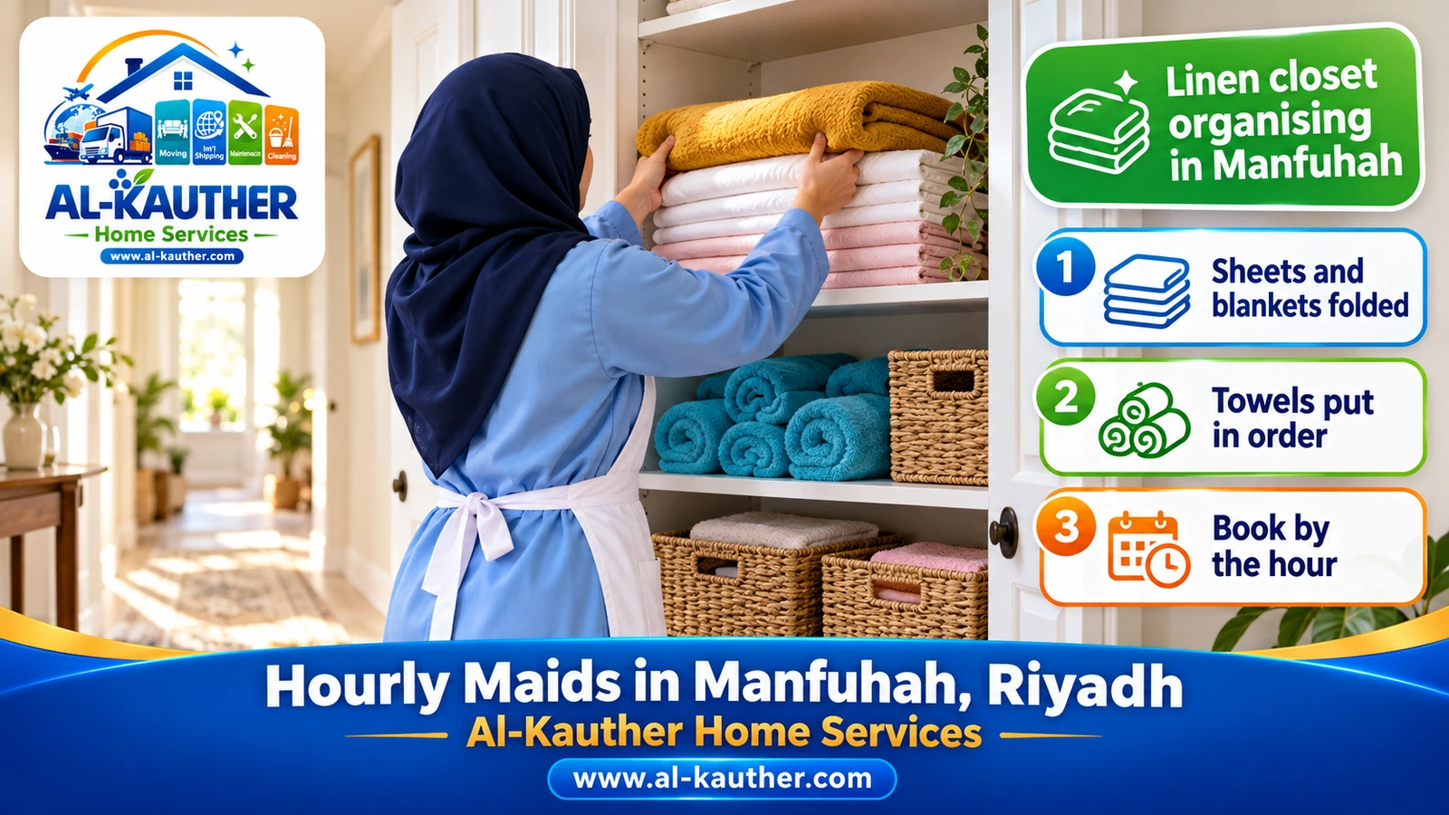 Linen closet organising in Manfuhah