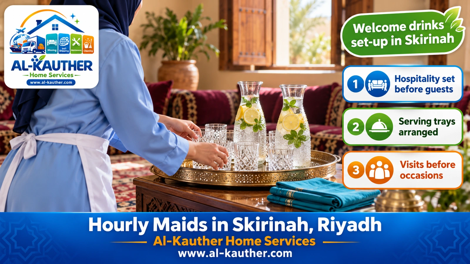 Welcome drinks set-up in Skirinah